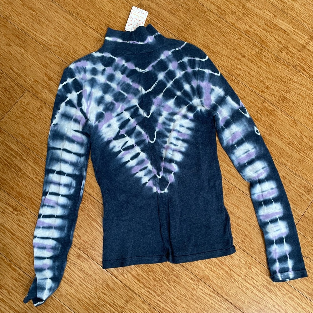 Free People- tie-dye turtleneck top